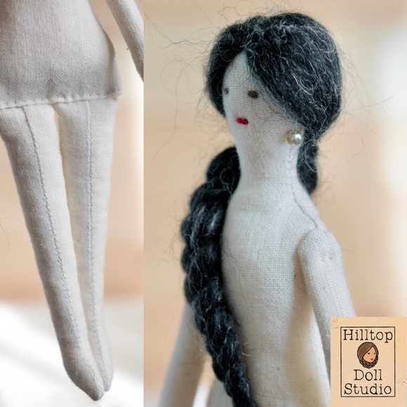 Mini Fabric Doll "Willow" Handcrafted Textile Cloth Heirloom Primitive Doll - Picture 8 of 10